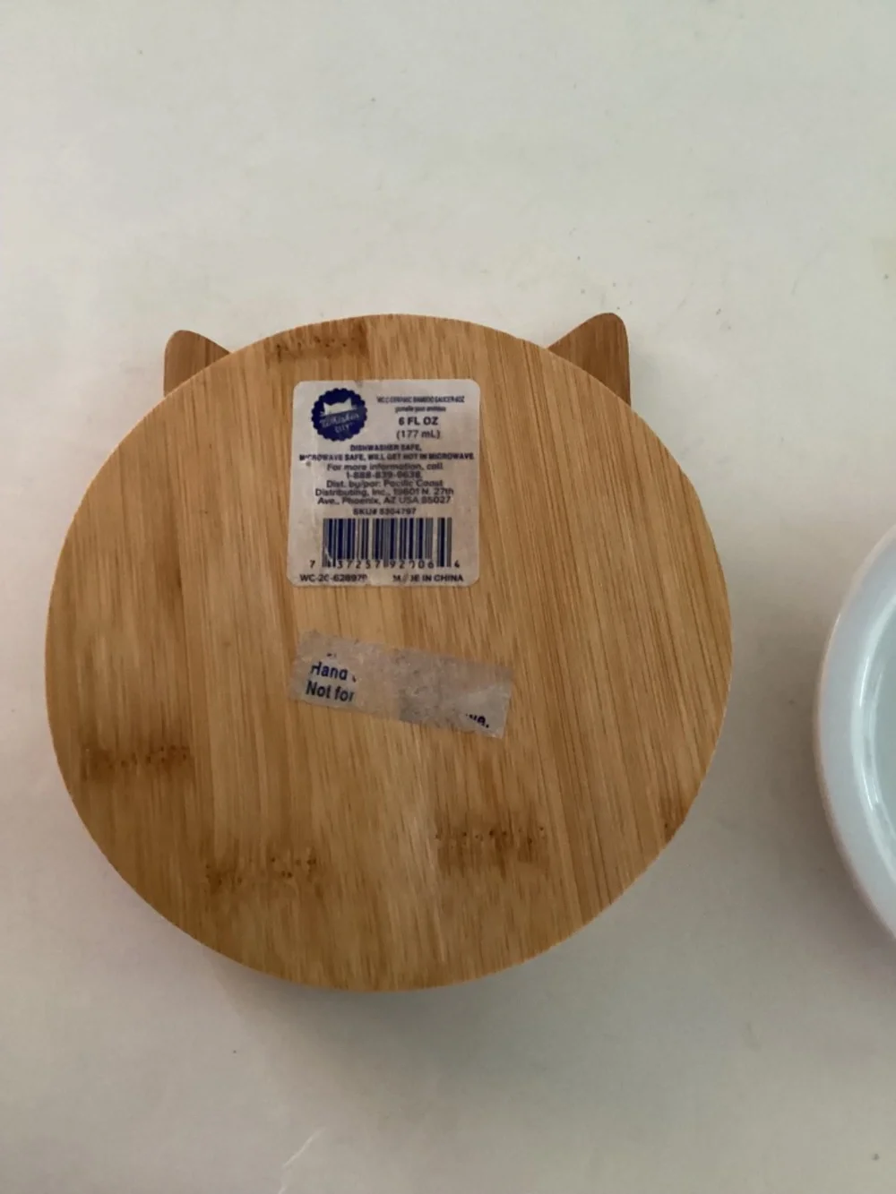 Ceramic and Bamboo 6 oz Kitty Feeding Dish by Whisker City